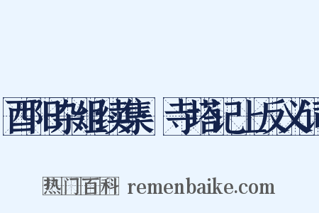 酉阳杂俎续集·寺塔记上反义词是什么意思的图片